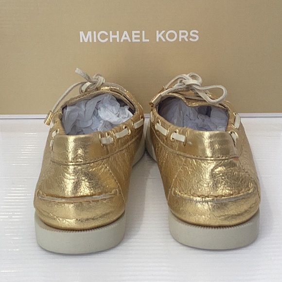Michael Kors Moccasin Flats Leather Size 8M Color Gold - Picture 5 of 10